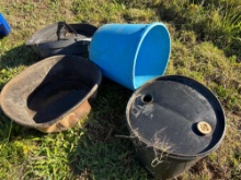 lot of four assorted buckets