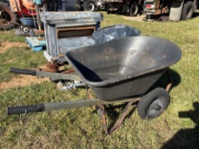 dual wheel plastic/metal wheel barrow