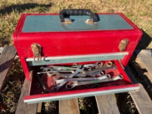 Metal Tool Box with Assorted Hand Tools
