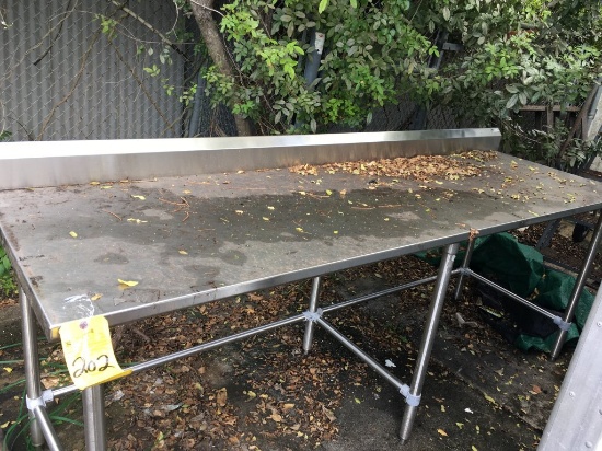 8' X 30" STAINLESS STEEL PREP TABLE W/BACKSPLASH