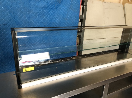 TURBO AIR GLASS DISPLAY W/(1) SHELF 63" L X 12" D X 18" H (MISSING REAR GLASS PANEL)