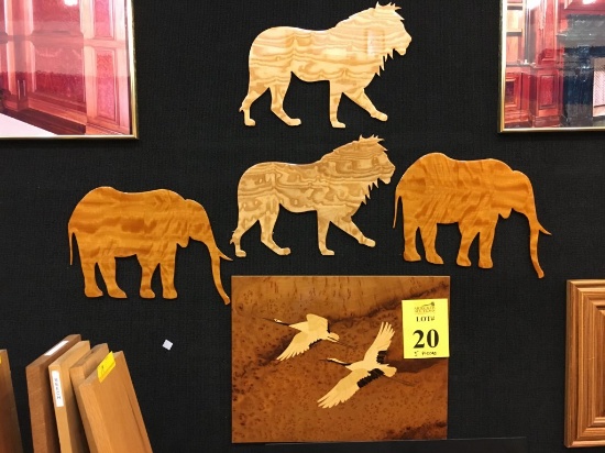 LOT CONSISTING OF: (5) PIECES CONSISTING OF ANIMAL THEMED VENEER SAMPLES