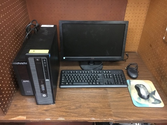 HP PRO DESK COMPUTER SYSTEM, INTEL CORE I3 WITH KEYBOARD, MONITOR, MOUSE, UPS