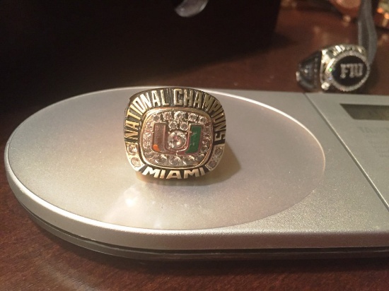 (AUTHENTIC) 1991 MIAMI HURRICANES NATIONAL CHAMPIONSHIP RING 10K GOLD