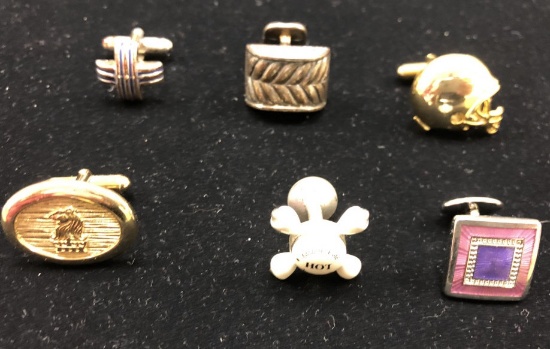 LOT CONSISTING OF VARIOUS UNMATCHED CUFFLINKS: INCLUDING 10K GOLD,