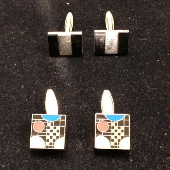 PAIRS OF DESIGNER CUFFLINKS: MONTBLANC AND FRANKLIN LLOYD WRIGHT