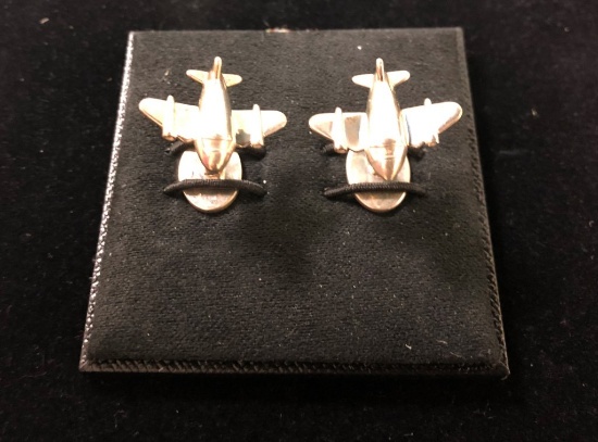 PAIR OF TIFFANY & CO. 925 SILVER AIRPLANE CUFFLINKS