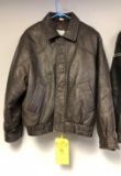 MARC BROWN LEATHER JACKET (SIZE LARGE)