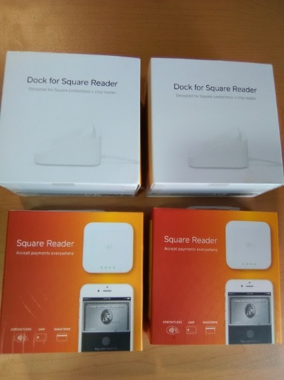 LOT CONSISTING OF: (2) SQUARE READERS, (2) DOCKS FOR SQUARE READER,  (1) SQUARE PRINTER &