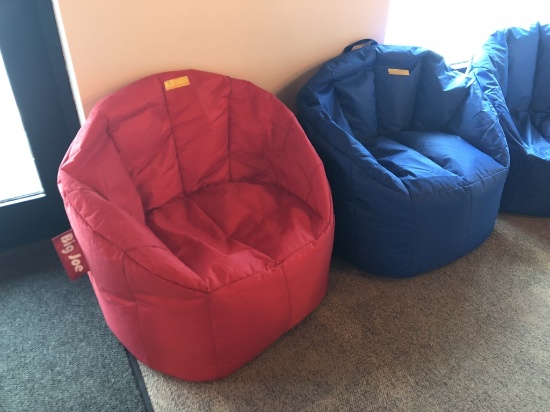 BIG JOE BEAN BAG CHAIRS (RED & BLUE)