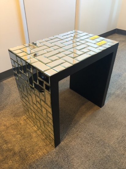 MIRRORED SIDE TABLE 24"L X 16"D X 24"H