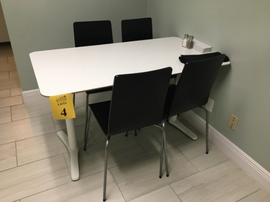 LOT CONSISTING OF: REMAINING CONTENTS OF BREAK ROOM INCLUDING (2) TABLES, (6) CHAIRS, WIRE STORAGE
