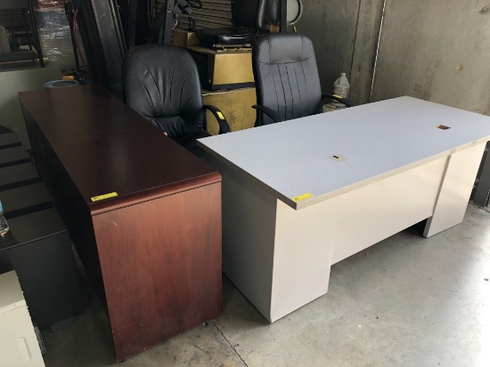 ASSORTED DESKS WITH CHAIRS