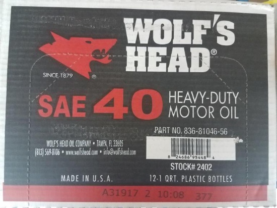 Cases Wolf's Head Heavy Duty Motor Oil Sae40
