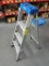 WERNER 4' ALUMINUM STEP LADDER INCLUDES LONG HANDLE TOOLS & BUCKETS