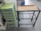 LOT CONSISTING OF: (1) ROLLING METAL FILE HOLDER, (1) PLASTIC STORAGE BIN WITH CONTENTS,