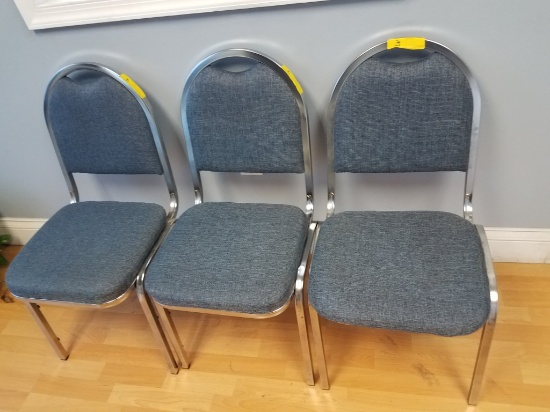 BLUE UPHOLSTERED CLIENT CHAIRS