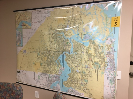 Wall Map of Jacksonville