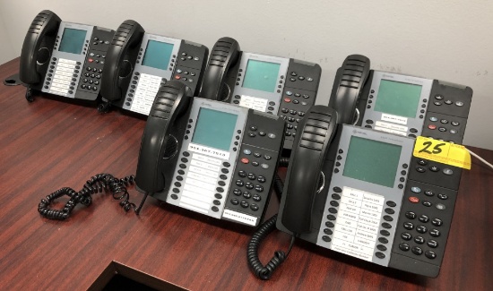 PHONE SYSTEM: (6) MITEL MODEL 8568 PHONES AND RACK MOUNTED HX CONTROLLER