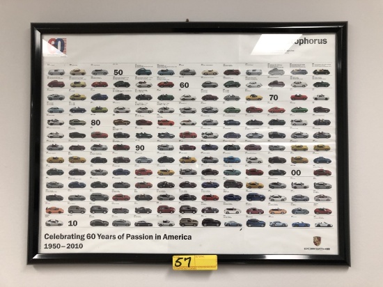FRAMED POSTER: 60 YEARS OF PORSCHE IN AMERICA