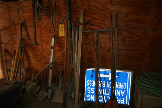 LOT CONSISTING OF ASSORTED TOOLS ON WALL