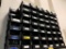 BLACK PLASTIC STACKING STORAGE BINS