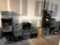 LARGE BLACK PLASTIC STACKING STORAGE BINS
