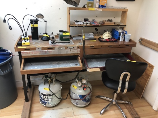 JEWELRY REPAIR STATION INCLUDING ALL TOOLS SHOWN AND CHAIR