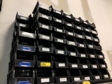 BLACK PLASTIC STACKING STORAGE BINS