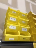 MEDIUM YELLOW PLASTIC STACKING STORAGE BINS