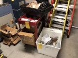 ROLLING CART WITH CONTENTS AND LAUNDRY SINK