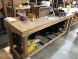 WOOD WORK TABLE 8' X 3' X 37