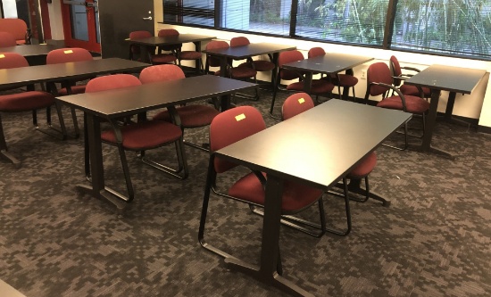 VARIOUS SIZE SCHOOL DESKS (14) 60" X 24" TABLES,