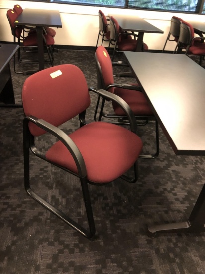 RED UPHOLSTERED CLIENT CHAIRS