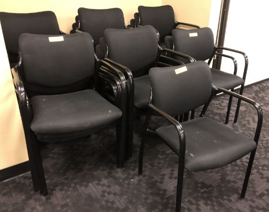 BLACK STACKING ARM CHAIRS