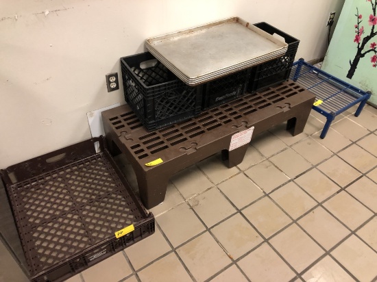 LOT CONSISTING OF TABLES AND SHELVING UNITS