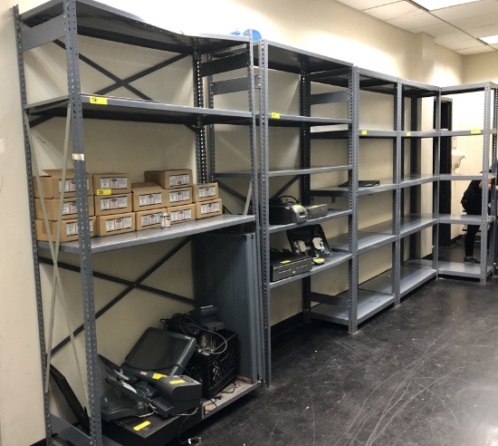 SECTIONS OF GRAY SHELVING UNITS