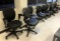 BLACK VINYL ROLLING OFFICE CHAIRS