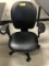 BLACK VINYL ROLLING OFFICE CHAIRS