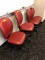 RED VINYL ROLLING OFFICE CHAIRS