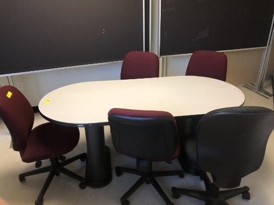 LOT CONSISTING OF OVAL TABLE,
