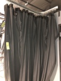 LOT CONSISTING OF VELOUR DRAPING AND TRACK SYSTEM