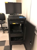 LOT CONSISTING OF ROLLING IT CART, HP CORE I3