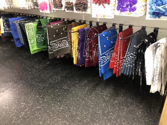 LOT CONSISTING OF ASSORTED SOLID AND PRINT BANDANAS (APPROX. APPROX. 125+/- PCS.)