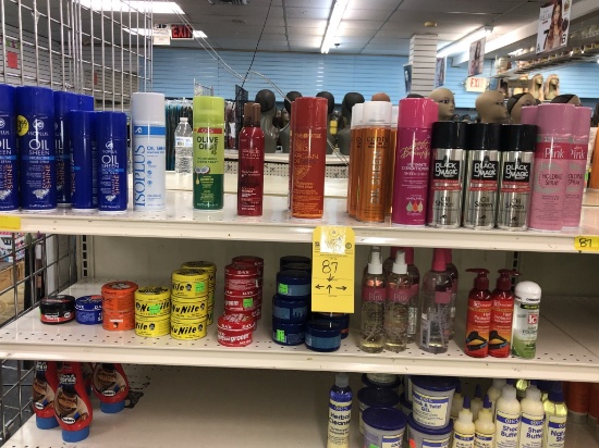 LOT CONSISTING OF HAIR SPRAYS, STYLING GELS, STYLING CREAMS, SHAMPOOS, CONDITIONERS AND