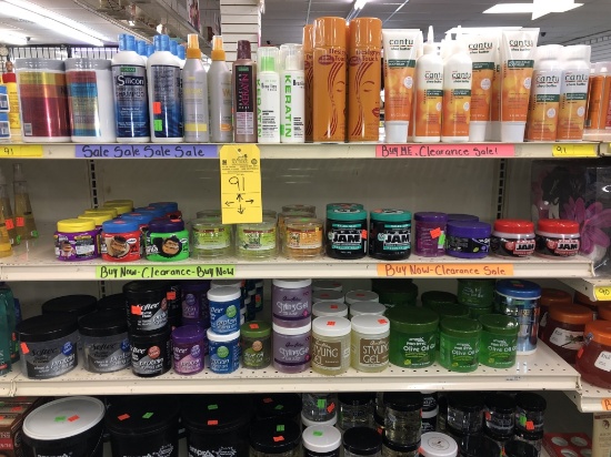 LOT CONSISTING OF MOISTURIZER SHAMPOOS, SMOOTHING LOTIONS, STYLING GELS AND OIL SPRAYS