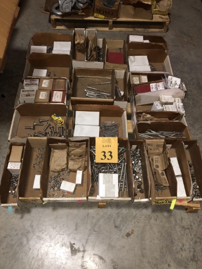 PALLET CONSISTING OF STAINLESS STEEL FASTENERS AND ASSORTED HARDWARE