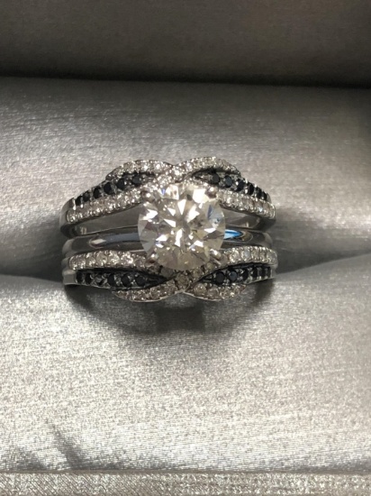14k WG Diamond Engagement / Wedding Ring Set - SIZE 6 3/4
