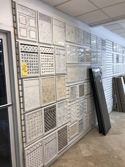 LOT CONSISTING OF TILE SAMPLES HANGING ON WALL