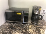 STAINLESS STEEL COFFEE MAKER AND MICROWAVE